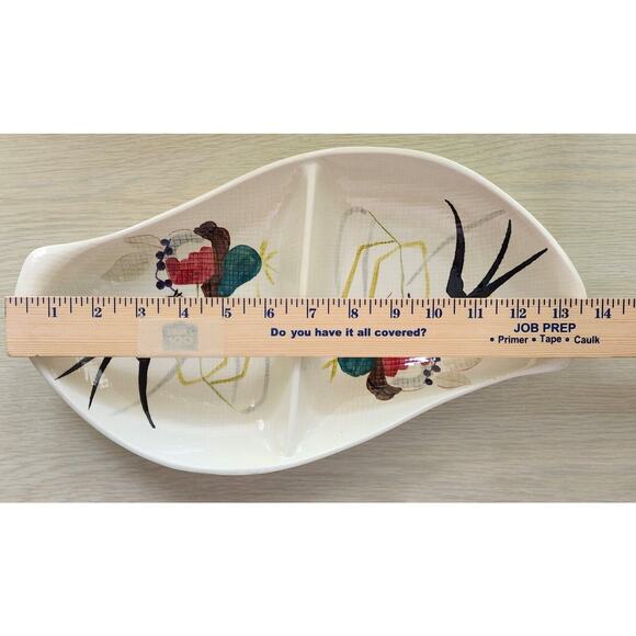 DISH-DOUBLE SIDED-RED WING-Capistrano Swallow Birds-Vintage-MCM-Serving Dish - Picture 8 of 8